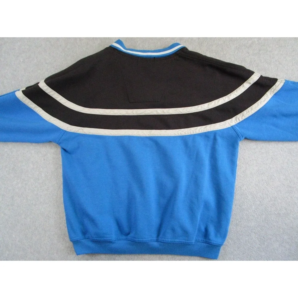 Vintage Rugby Sweater Mens Medium Blue‎ Black Carolina Colorblock Retro Cropped